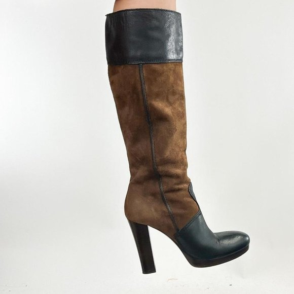 Rare Miss-sixty women's western style brown suede platform boots - Picture 2 of 8